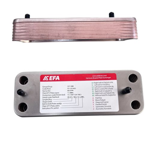 12 Plaka Baymak Baxi Efa Plaka Eşanjör